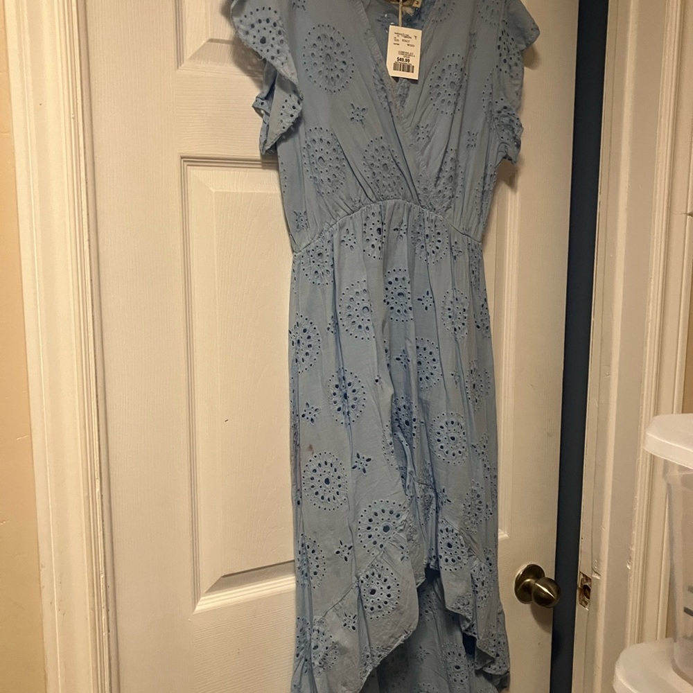 Winners Light Blue Eyelet Midi Dress